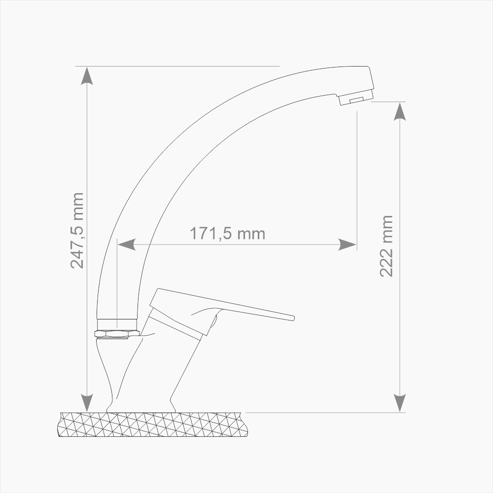 Μπαταρία Κουζίνας Ορειχάλκινη Forte  M 1904-CHR Χρώμιο