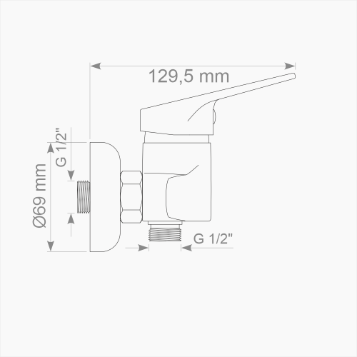 Μπαταρία Ντουζιέρας Ορειχάλκινη Forte  M 1908-CHR Χρώμιο