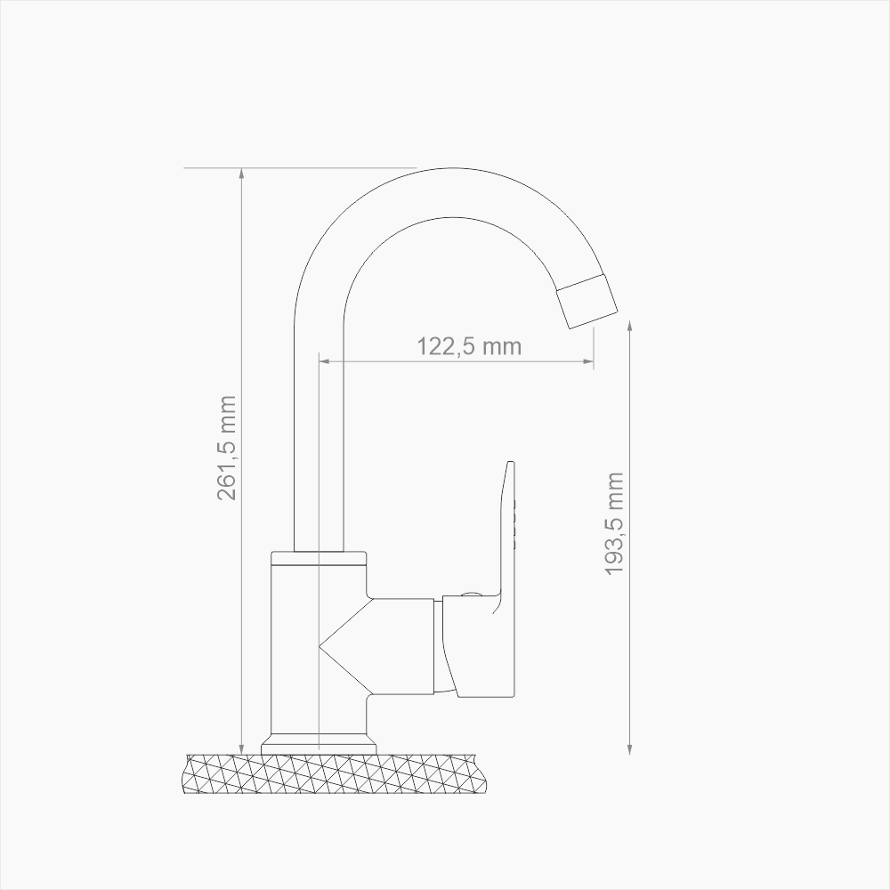 Μπαταρία Νιπτήρα Ορειχάλκινη Forte  M 2303-CHR Χρώμιο