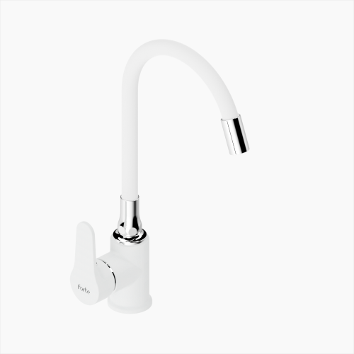 Μπαταρία Κουζίνας Ορειχάλκινη με Ελαστικό Ρουξούνι Forte M 2404-WHT Flex Ματ Λευκό