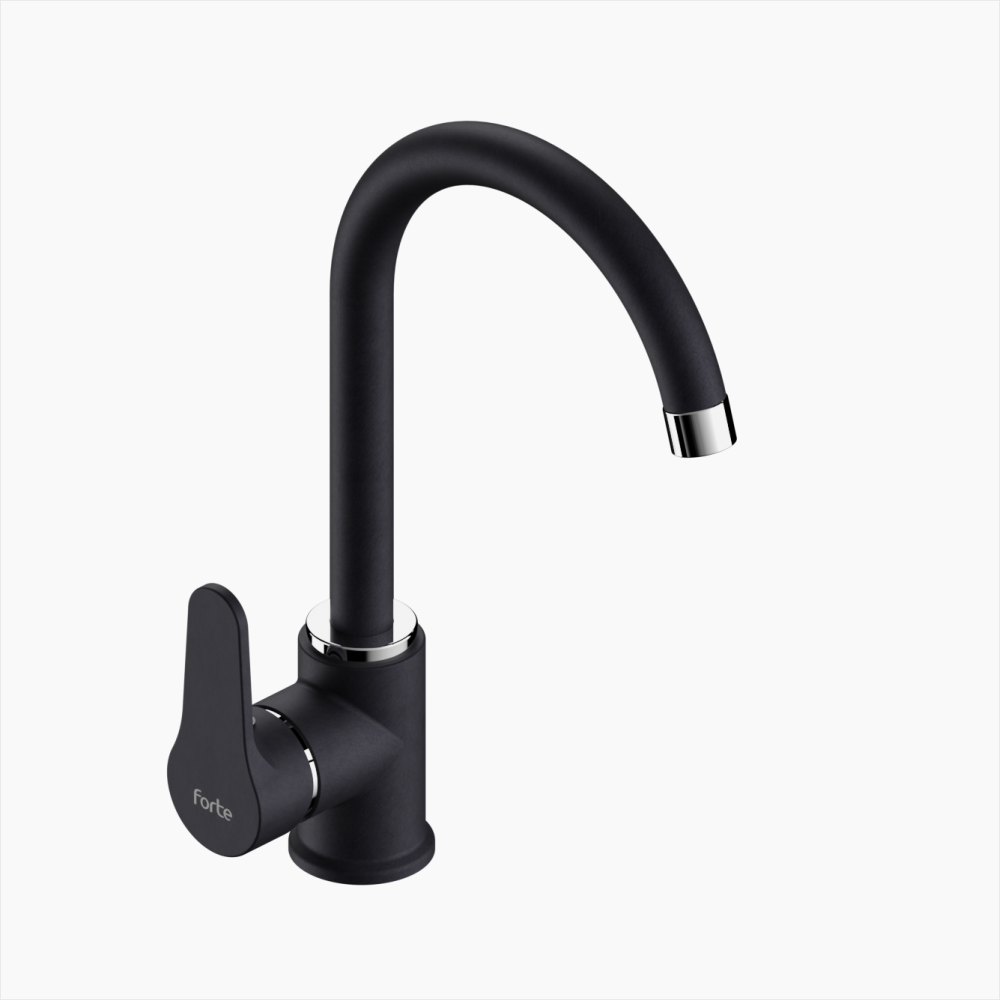 Μπαταρία Κουζίνας Ορειχάλκινη Forte  M 2404-BLC Ματ Μαύρο