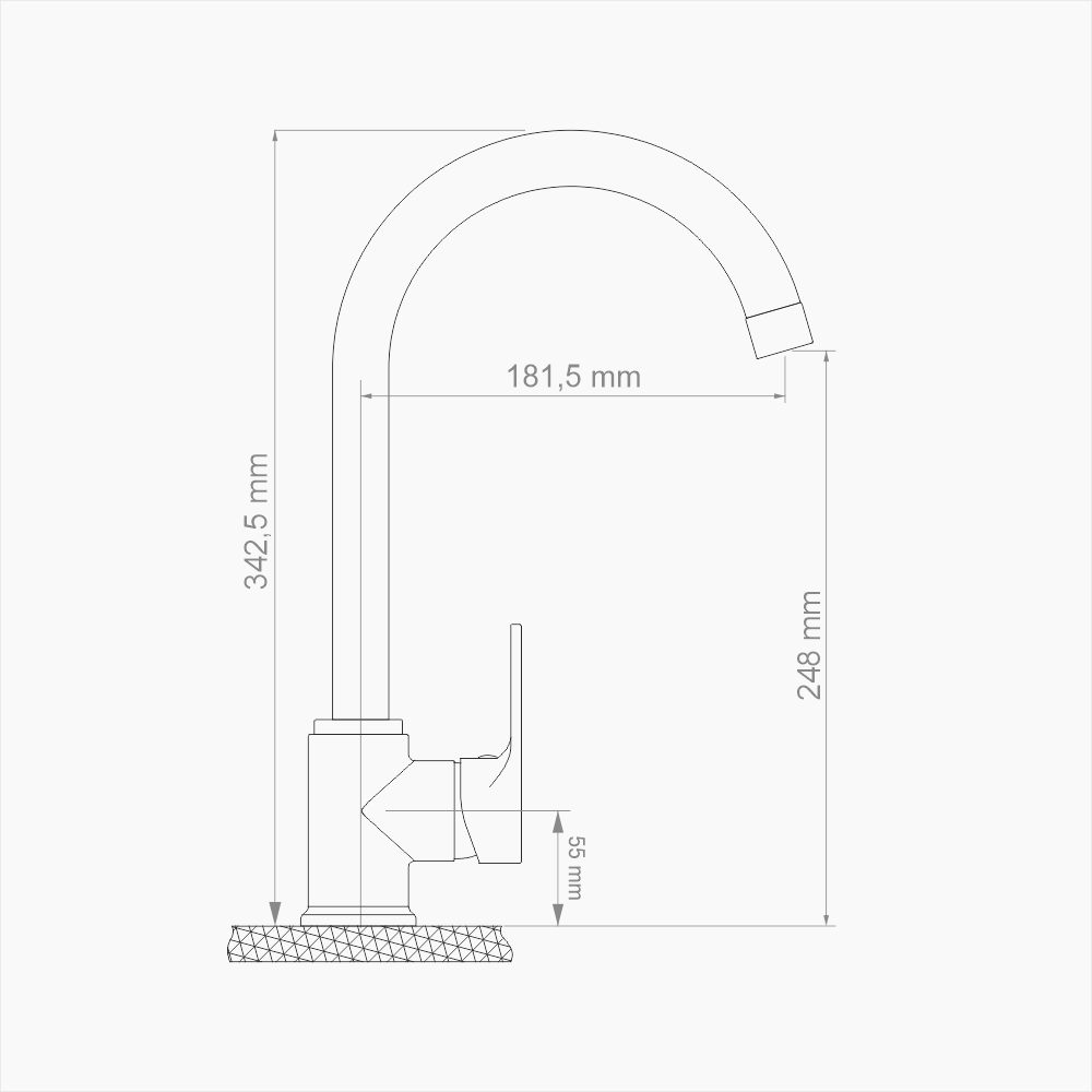 Μπαταρία Κουζίνας Ορειχάλκινη Forte  M 2404-CHR Χρώμιο