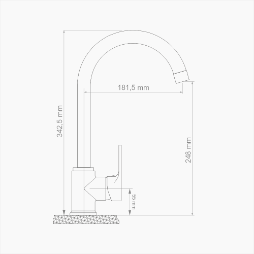 Μπαταρία Κουζίνας Ορειχάλκινη Forte  M 2404-BLC Ματ Μαύρο