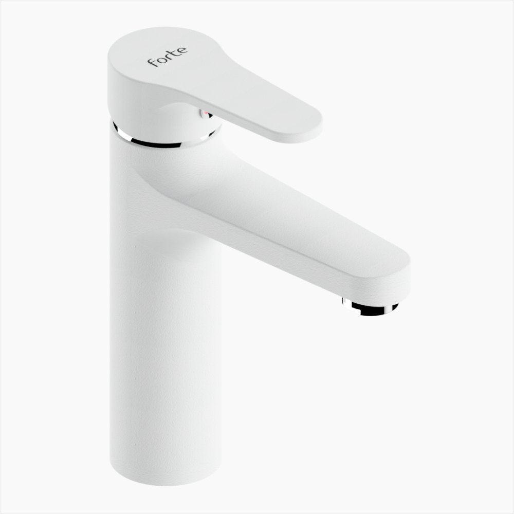 Μπαταρία Νιπτήρα Ορειχάλκινη Forte  M 2412-WHT Ματ Λευκό