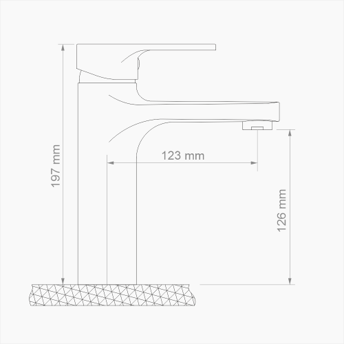 Μπαταρία Νιπτήρα Ορειχάλκινη Forte  M 2412-BLC Ματ Μαύρο