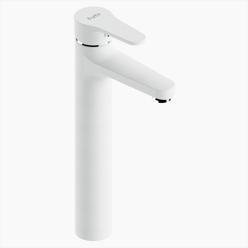 Μπαταρία Νιπτήρα Πάγκου Ορειχάλκινη Forte  M 2422-WHT Ματ Λευκό