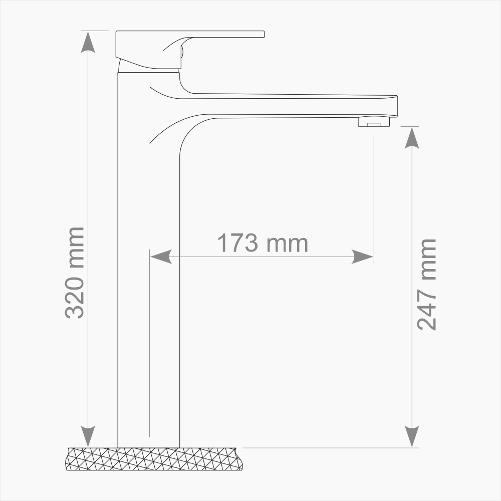 Μπαταρία Νιπτήρα Πάγκου Ορειχάλκινη Forte  M 2422-BLC Ματ Μαύρο