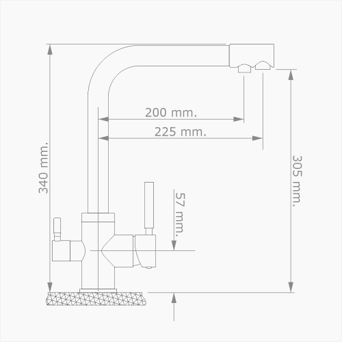 Μπαταρία Κουζίνας Τρίοδη Φίλτρου Ορειχάλκινη  Forte  M 3221-CHR Χρώμιο