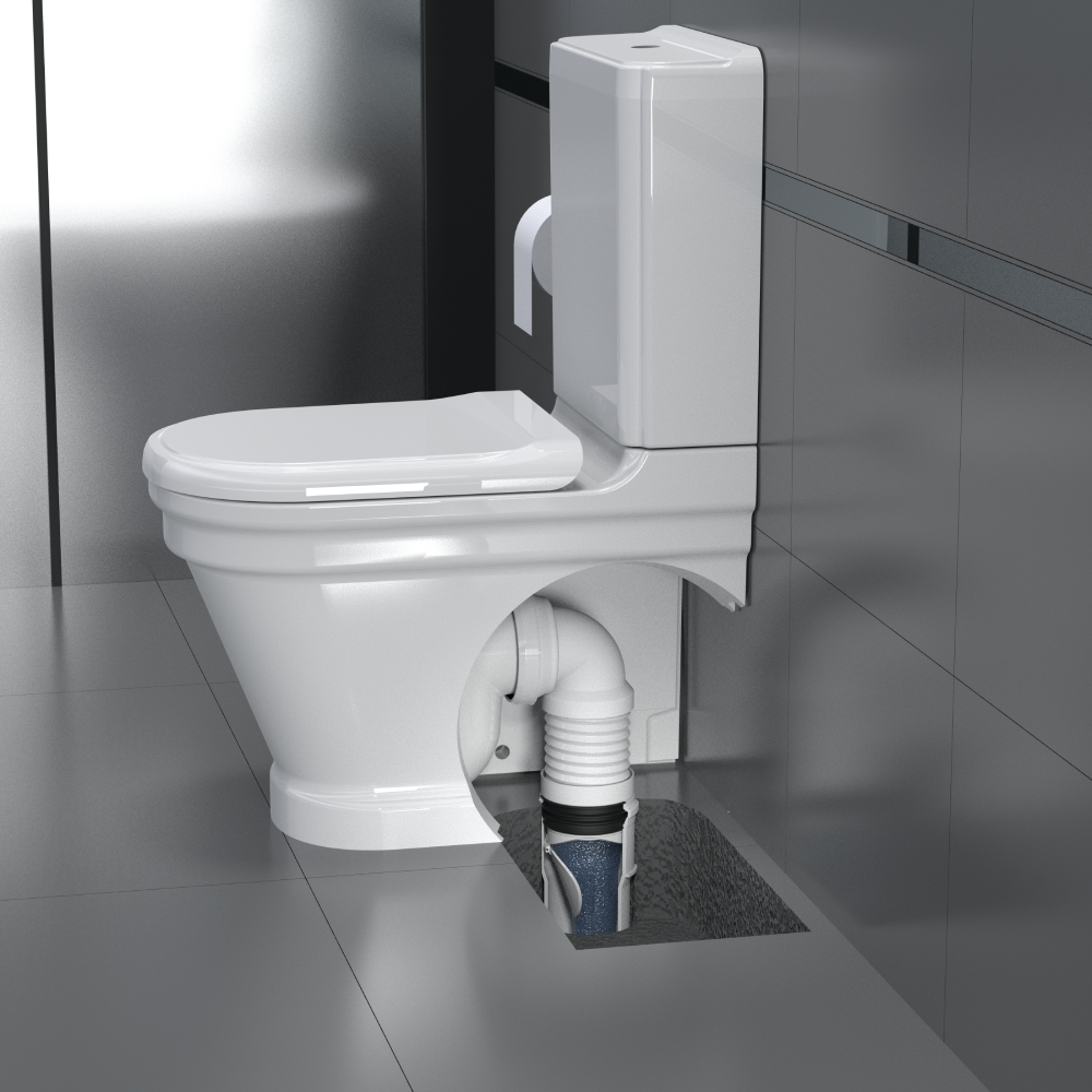 Σπιράλ Σύνδεσης WC  90° Γωνία  Φ100 x 460 mm με Πρόσβαση Φ40 mm 1062
