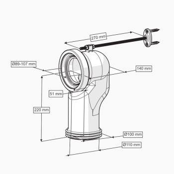 Σύνδεσμος WC Τύπου Α ''S'' Φ100 mm 1021