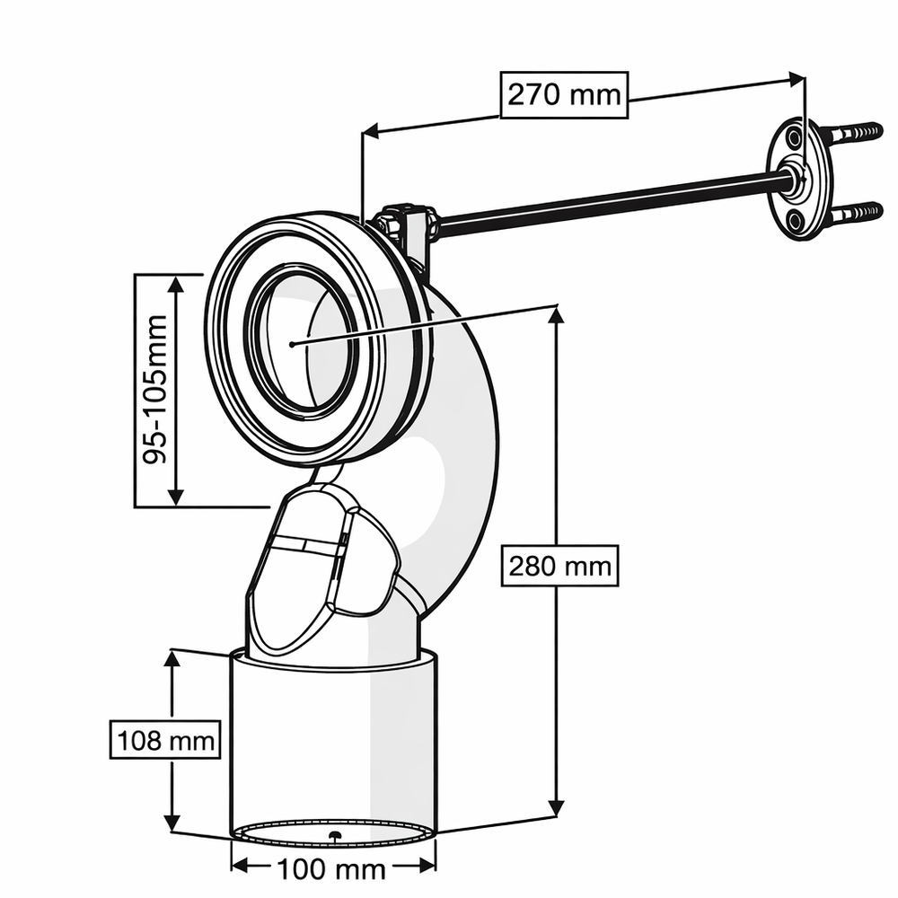 Σύνδεσμος WC Τύπου B ''S'' Φ100 mm 1020