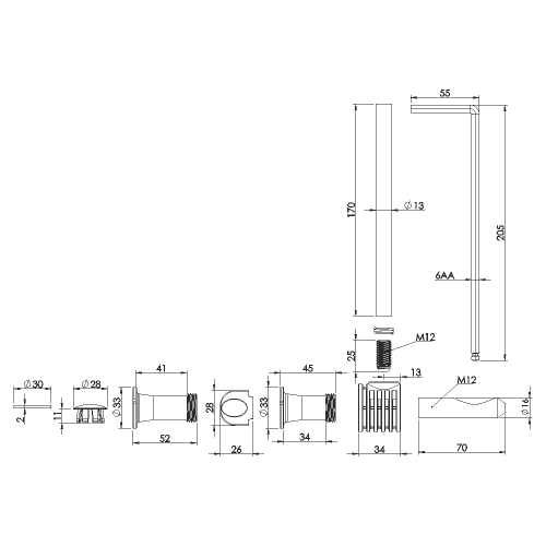 Σετ Στήριξης ‘’ Type 1-B ‘’ Κρεμαστής WC  1312