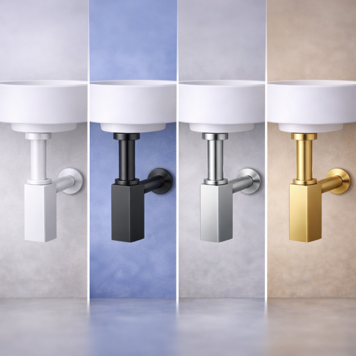 Σιφώνι Νιπτήρος Επεκτεινόμενο Τετράγωνο Λευκό 200-300 ABS