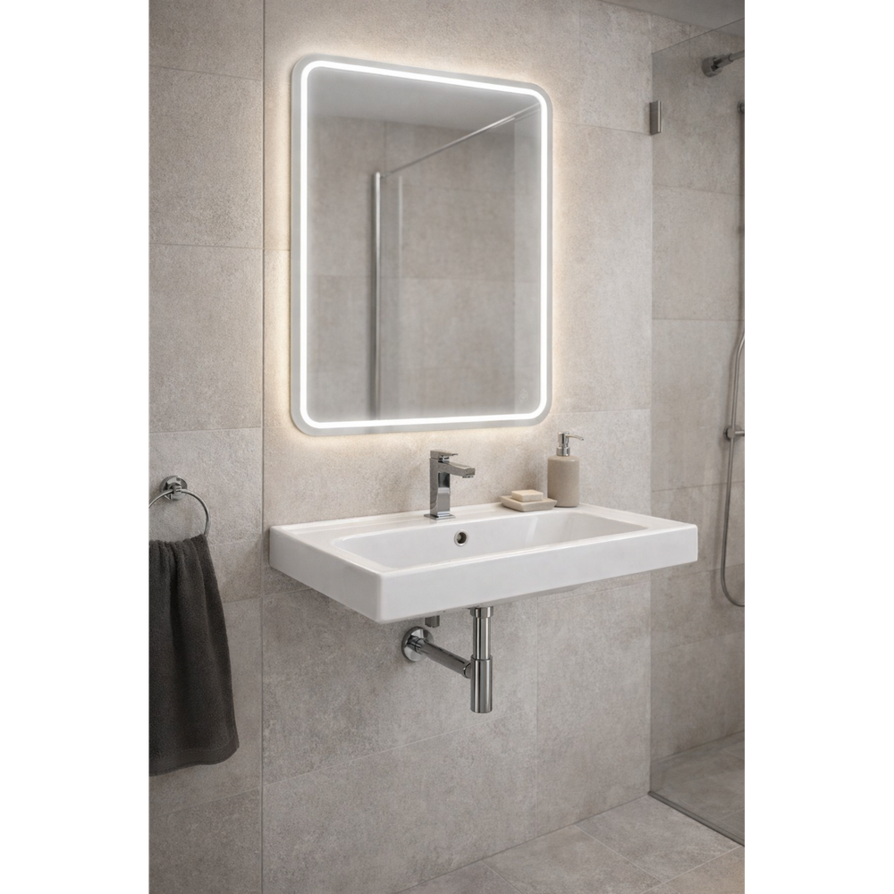 Καθρέφτης ibiza 50x70 cm , ψυχρό φως LED (6500Κ) , On / Off διακόπτη αφής.