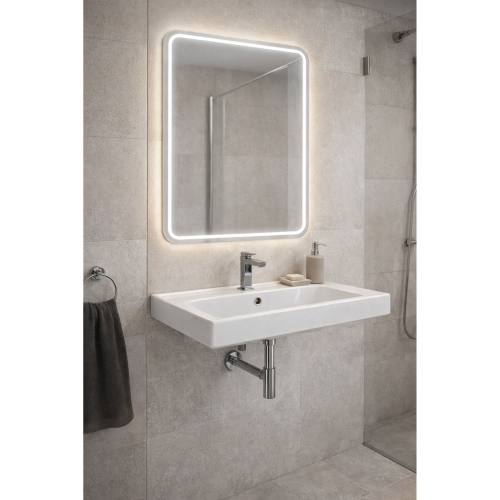 Καθρέφτης ibiza 60x80cm, επιλογή φως TRIMODE-LED , On/Off αφής , ρύθμιση έντασης, αποθαμβωτής.