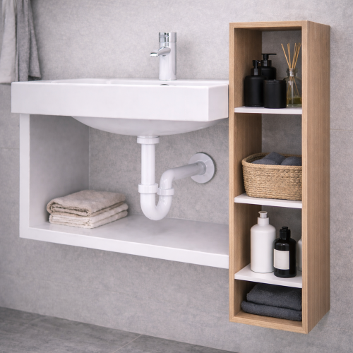 Σιφώνι Νιπτήρος ARC Επεκτεινόμενο Στρόγγυλο Λευκό 250-350 ABS