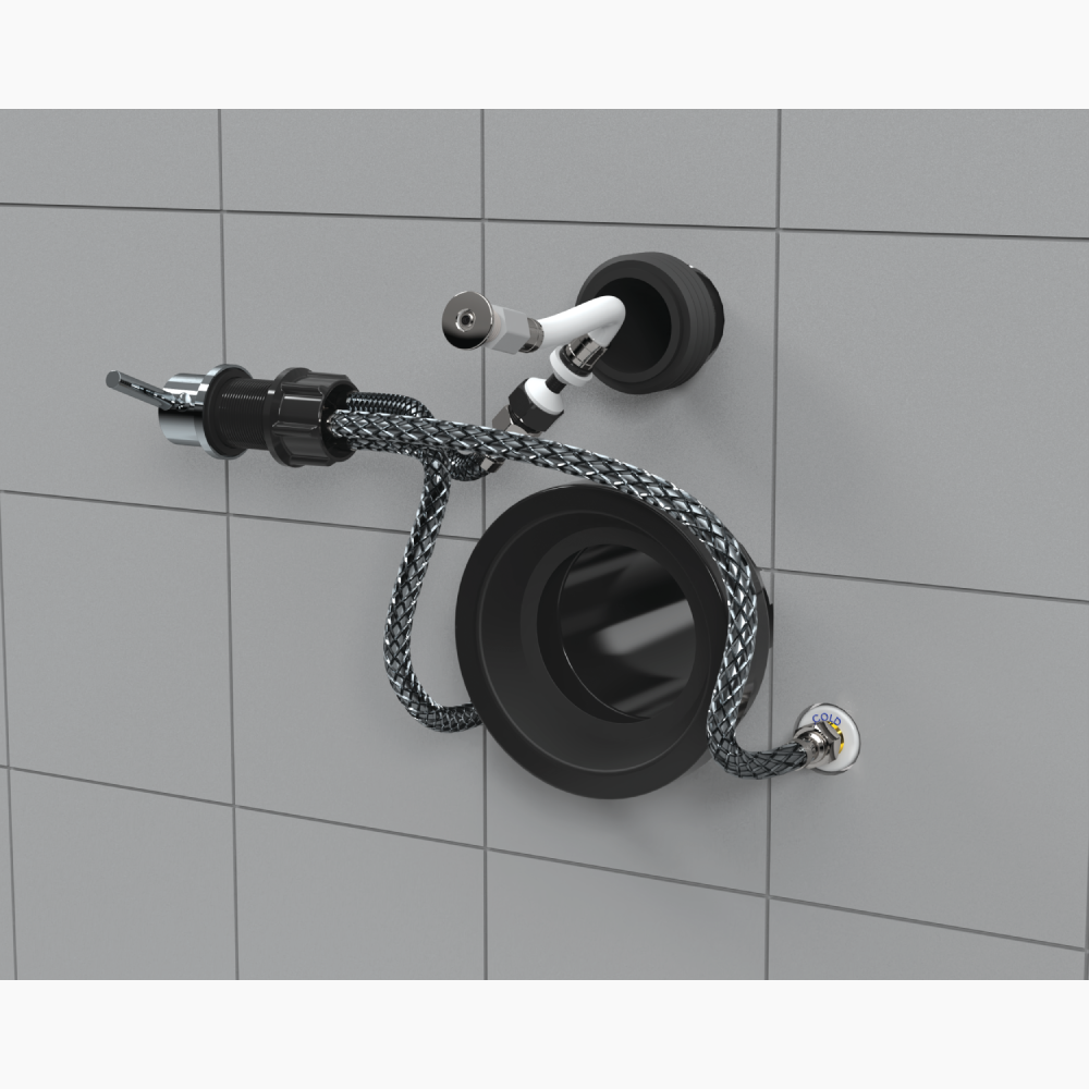 Μπαταριά  Εντοιχισμού Λεκάνης με Σύστημα Μπιντέ Διπλής Ροής Κρύου/Ζεστού Νερού  Χρώμιο  1611