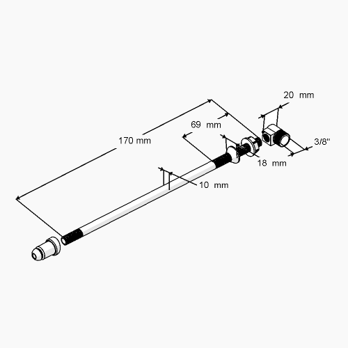 Εξάρτημα Μπιντέ Λεκάνης Μεταλλικό 170 mm  1401