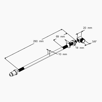 Εξάρτημα Μπιντέ Λεκάνης Μεταλλικό 290 mm  1400