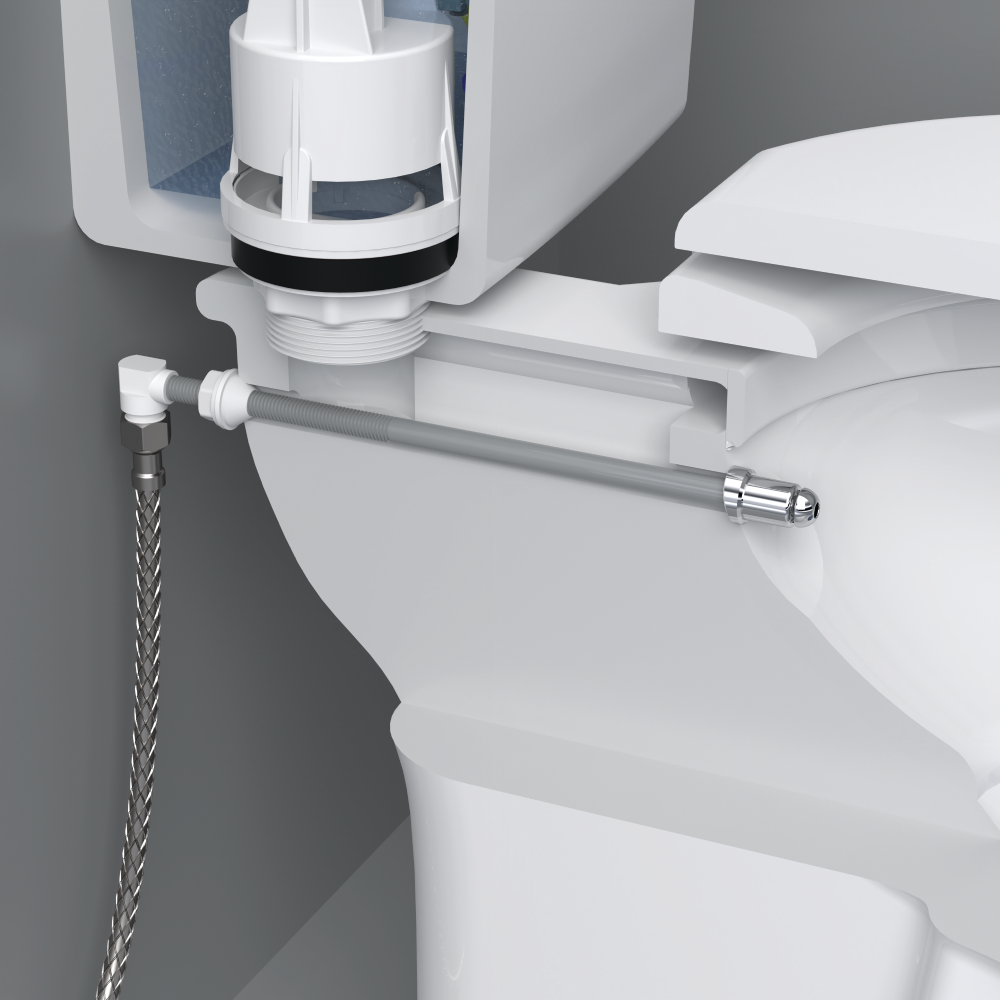 Εξάρτημα Μπιντέ Λεκάνης Πλαστικό Χρώμιο 310 mm  1386