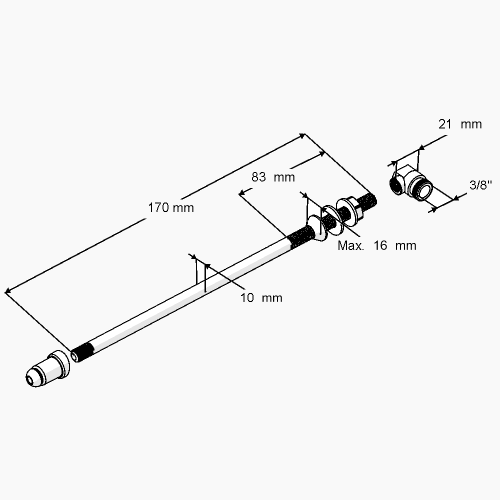 Εξάρτημα Μπιντέ Λεκάνης Πλαστικό Χρώμιο 170 mm  1387