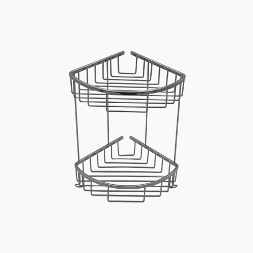 Γωνιακή ραφιέρα μπάνιου με 2  ράφια 20x20 Χρώμιο