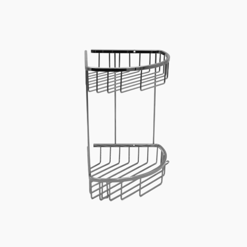 Γωνιακή ραφιέρα μπάνιου με 2  ράφια 20x20 Χρώμιο