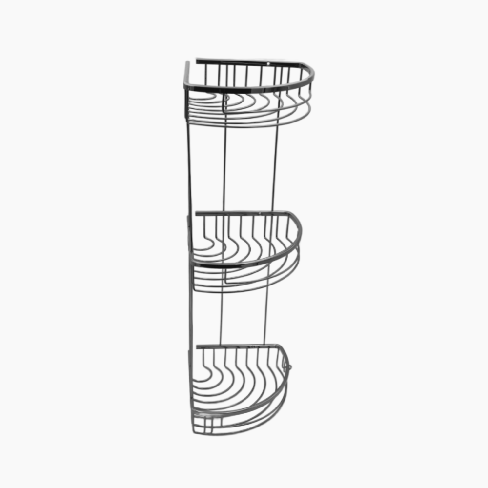 Γωνιακή ραφιέρα μπάνιου με 3  ράφια 20x20 Χρώμιο