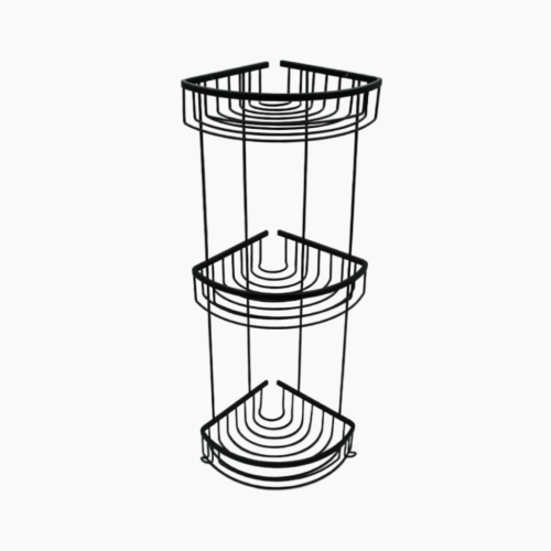 Γωνιακή ραφιέρα μπάνιου με 3  ράφια 20x20 Μαύρο