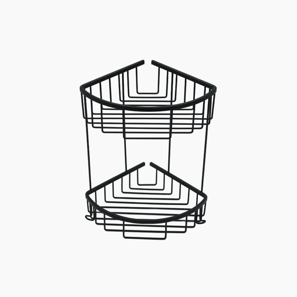 Γωνιακή ραφιέρα μπάνιου με 2  ράφια 20x20 Μαύρο